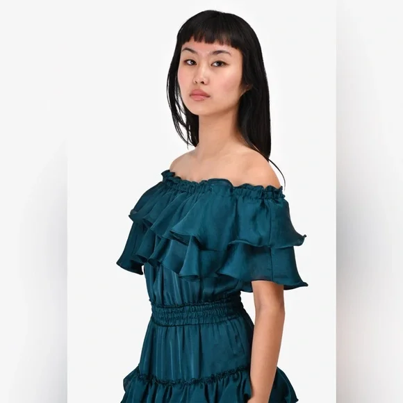 Misa Los Angelos Jules Dress | stunning emerald color - Picture 5 of 11